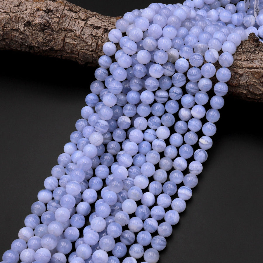 Natural Blue Lace Agate Beads 3mm 4mm 6mm 8mm 10mm Round Beads 15.5" Strand