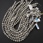 Natural Dalmatian Jasper Beads 4mm 6mm 8mm 10mm Round Beads 15.5" Strand