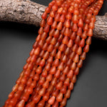 AAA Orange Red Gobi Agate Teardrop Beads Vertically Drilled 15.5" Strand