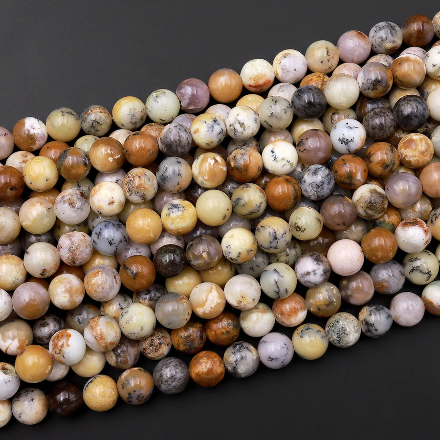 Natural Amethyst Sage Chalcedony 4mm 6mm 8mm Round Beads 15.5" Strand