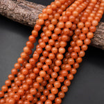 Natural Orange Aventurine 4mm 6mm 8mm 10mm Round Beads 15.5" Strand