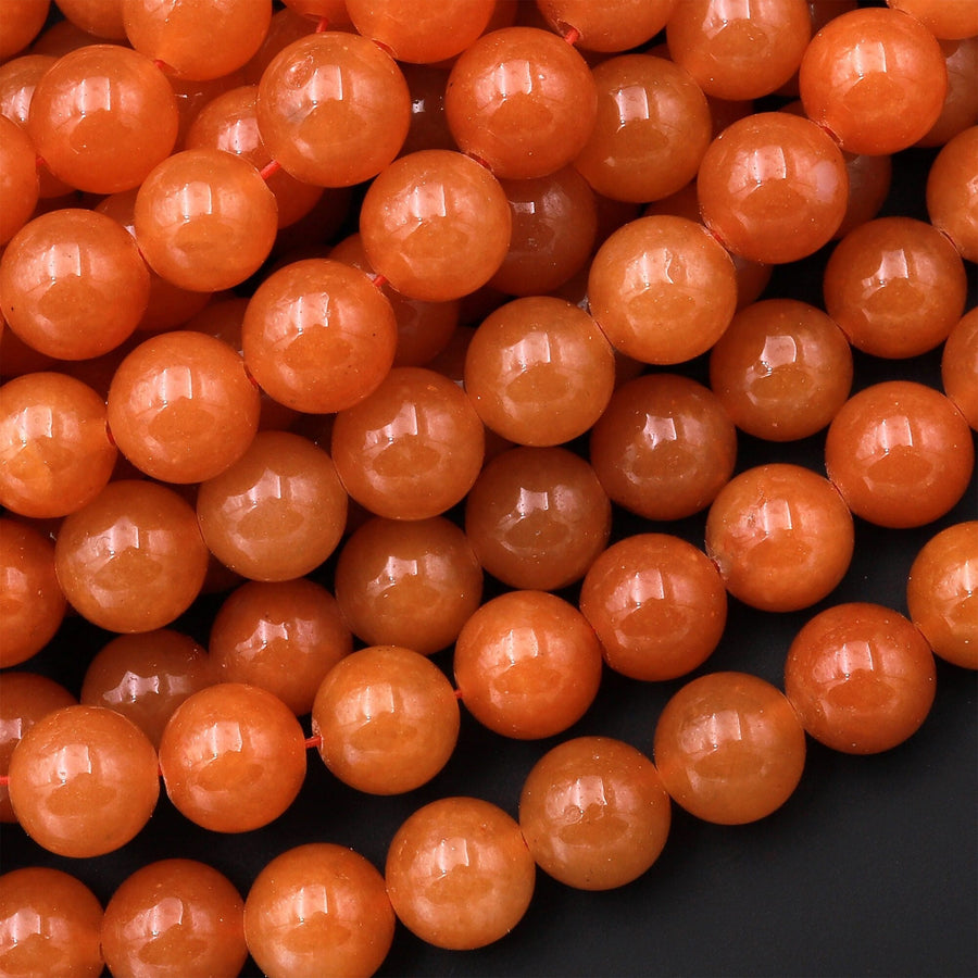 Natural Orange Aventurine 4mm 6mm 8mm 10mm Round Beads 15.5" Strand