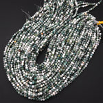 Natural Green Tree Agate 4mm 6mm 8mm 10mm Smooth Round Beads 15.5" Strand