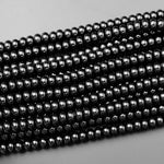 AAA Natural Black Onyx Rondelle Beads Smooth 4mm 6mm 8mm 10mm High Quality Natural Black Gemstone 15.5" Strand