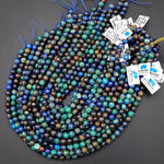 Rare Genuine Natural Azurite Malachite Chrysocolla 6mm 8mm 10mm Round Beads Shattuckite Gemstone from Arizona 15.5" Strand