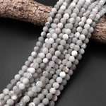 Matte Natural Gray Druzy Agate 8mm 10mm Round Beads With Quartz Crystal Pocket Cave 15.5" Strand
