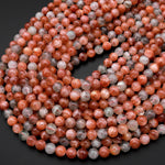 AA Natural Arusha Sunstone Round Beads 4mm 6mm 8mm 10mm 12mm 14mm From Tanzania 15.5" Strand