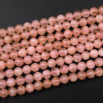 AAA Natural Peach Pink Aquamarine Morganite Beads 4mm 5mm 6mm 8mm 10mm Smooth Round Beads 15.5" Strand