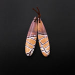 Drilled Natural Sonora Dendritic Rhyolite Jasper Earring Pair Gemstone Earring Cabochon Cab Pair Teardrop Matched Bead Pair From Mexico