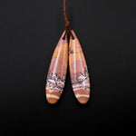 Drilled Natural Sonora Dendritic Rhyolite Jasper Earring Pair Gemstone Earring Cabochon Cab Pair Teardrop Matched Bead Pair From Mexico