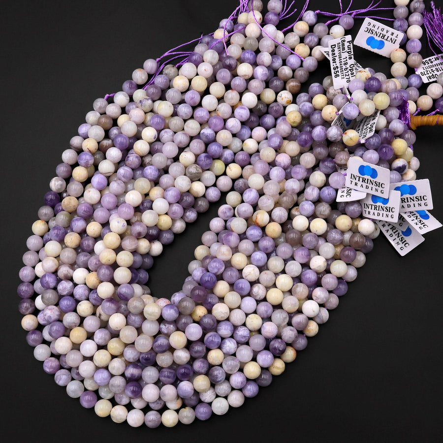 Natural Purple Opal Smooth Round Beads 6mm 8mm 10mm 15.5" Strand