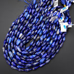 Faceted Natural Blue Lapis Teardrop Beads Vertically Drilled Gemstone 15.5" Strand
