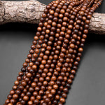 Natural Black Rosewood Beads 4mm 6mm 8mm 10mm 12mm 14mm Dark Brown Wood Great For Mala Prayer Meditation Therapy 15" Strand