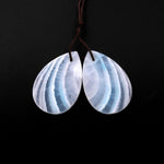 Drilled Natural Blue Hemimorphite Earring Pair Matched Teardroop Slice Gemstone Beads