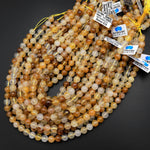 Natural Golden Healer Quartz 6mm 8mm 10mm Round Beads 15.5" Strand