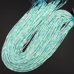 Natural Amazonite 4x2mm Small Thin Smooth Spacer Tube Beads 15.5" Strand