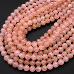 AAA Natural Peach Pink Aquamarine Morganite Beads 4mm 5mm 6mm 8mm 10mm Smooth Round Beads 15.5" Strand