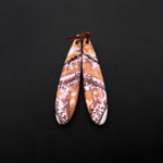 Drilled Natural Sonora Dendritic Rhyolite Jasper Earring Pair Gemstone Earring Cabochon Cab Pair Teardrop Matched Bead Pair From Mexico