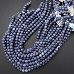 Genuine Natural Denim Blue Sponge Coral 4mm 6mm 8mm 10mm 12mm Round Beads 15.5" Strand