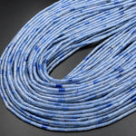 Natural Blue Aventurine 4x2mm Small Thin Smooth Spacer Tube Beads 15.5" Strand