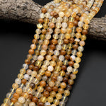 Natural Golden Healer Quartz 6mm 8mm 10mm Round Beads 15.5" Strand
