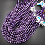 AA Natural Violet Purple Lepidolite 4mm 6mm 8mm 10mm Round Beads 15.5" Strand