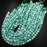 Chatoyant Green Moonstone Coin Beads 6mm 8mm 10mm 12mm Aka "Green Larimar" 15.5" Strand
