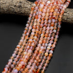 Faceted Natural Red Flower Agate Aka Red Montana Agate 6mm 8mm 10mm Round Beads 15" Strand