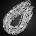 Extremely Rare AAA Grade Super Clear Natural Herkimer Diamond Quartz Flat Beads 8mm 10mm 12mm 12mm Double Pointed Quartz 16" Strand