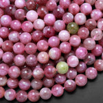 AAA Rare Natural Pink Tourmaline Round Beads 6mm 8mm Vibrant Real Genuine Tourmaline Gemstone 15.5" Strand
