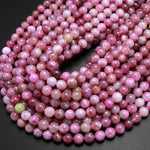 AAA Rare Natural Pink Tourmaline Round Beads 6mm 8mm Vibrant Real Genuine Tourmaline Gemstone 15.5" Strand