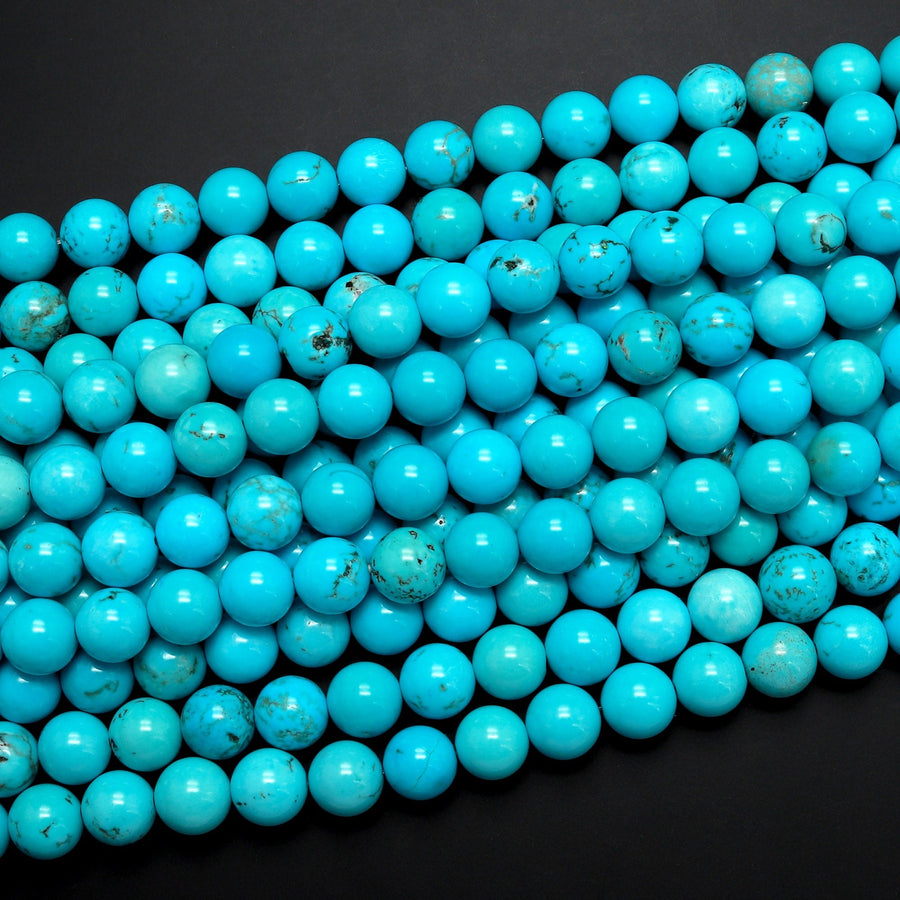 Blue Turquoise Jasper 4mm 6mm 8mm 10mm Round Beads Aka Dyed Sleeping Beauty 15.5" Strand