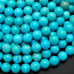 Blue Turquoise Jasper 4mm 6mm 8mm 10mm Round Beads Aka Dyed Sleeping Beauty 15.5" Strand