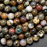Natural Ocean Jasper Round Beads 6mm 8mm 10mm 12mm 14mm 15.5" Strand