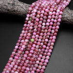 AAA Rare Natural Pink Tourmaline Round Beads 6mm 8mm Vibrant Real Genuine Tourmaline Gemstone 15.5" Strand