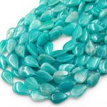 AAA Natural Peruvian Amazonite Smooth Teardrop Beads 15.5" Strand