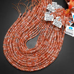 Rare Faceted Natural Arusha Sunstone Cube Beads 4mm Sparkling Micro Diamond Cut Gemstone 15.5" Strand