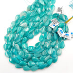 AAA Natural Peruvian Amazonite Smooth Teardrop Beads 15.5" Strand