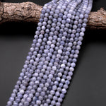 Natural Light Blue Iolite 6mm 8mm 10mm Round Gemstone Beads 15.5" Strand
