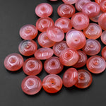 AAA Natural Mauve Pink Botswana Agate Donut Bead Pendant 12mm 15mm