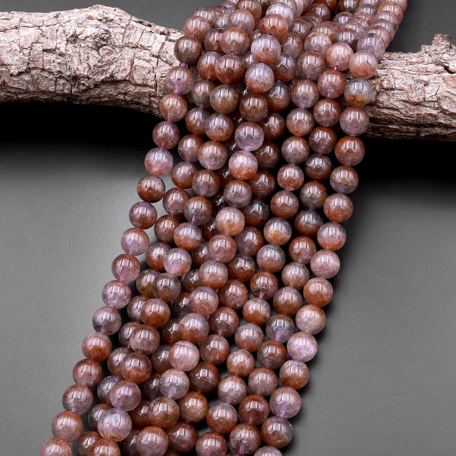 Rare Natural Auralite 23 Cacoxenite Gemstone 7mm 8mm 9mm 10mm 12mm 13mm Round Beads Powerful Healing Oldest Crystal 15.5" Strand