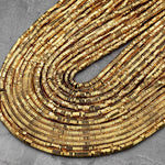 Titanium Gold Hematite Hexagon Beads Center Drilled Faceted Spacers 2mm 3mm 4mm 6mm 15.5" Strand