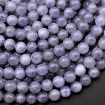 Natural Light Blue Iolite 6mm 8mm 10mm Round Gemstone Beads 15.5" Strand