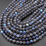 Blue Flashes~ AAA Natural Blue Labradorite 4mm 5mm 6mm 7mm 8mm Round Beads 15.5" Strand