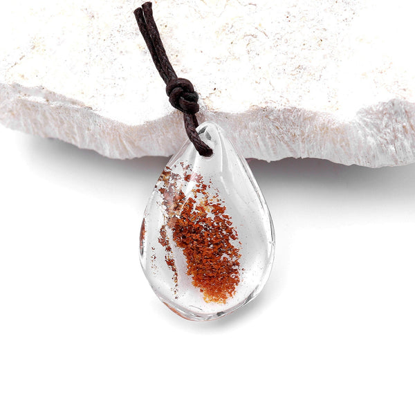 Natural Lodalite Phantom Quartz Puffy Teardrop Pendant Gemstone Focal Bead A3