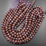 Rare Natural Auralite 23 Cacoxenite Gemstone 7mm 8mm 9mm 10mm 12mm 13mm Round Beads Powerful Healing Oldest Crystal 15.5" Strand