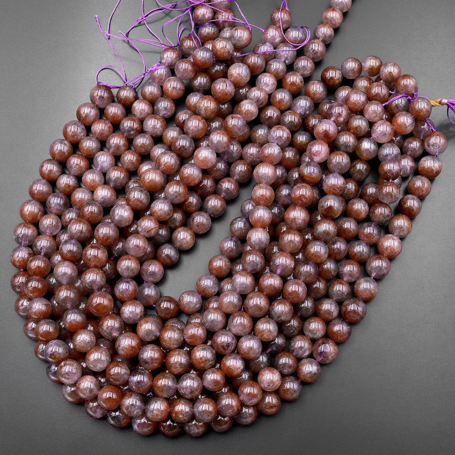 Rare Natural Auralite 23 Cacoxenite Gemstone 7mm 8mm 9mm 10mm 12mm 13mm Round Beads Powerful Healing Oldest Crystal 15.5" Strand