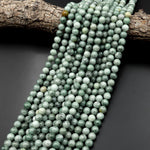 Natural Burma Green Jade 4mm 6mm 8mm 10mm Round Beads 15.5" Strand