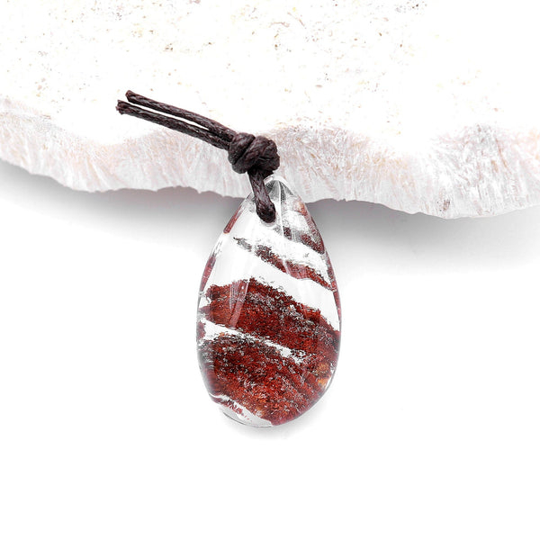 Natural Lodalite Phantom Quartz Puffy Teardrop Pendant Gemstone Focal Bead A1