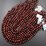 AAA Natural Red Tiger's Eye Beads Smooth Round 4mm 6mm 8mm 10mm 12mm 15.5" Strand